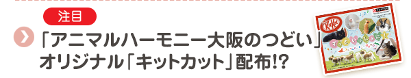 【注目】「アニマルハーモニー大阪のつどい」オリジナル「キットカット」配布！？