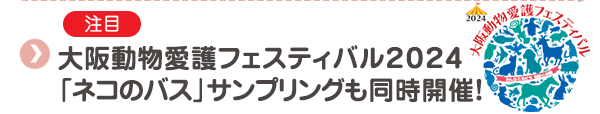 【注目】大阪動物愛護フェスティバル2024「ネコのバス」サンプリングも同時開催！