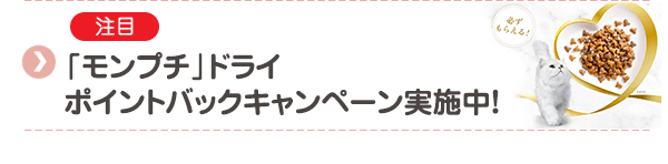 【注目】「モンプチ」ドライ ポイントバックキャンペーン実施中！